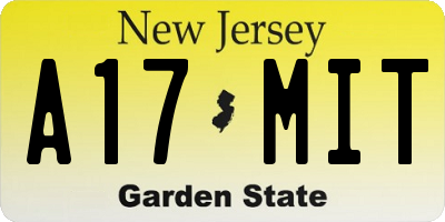NJ license plate A17MIT