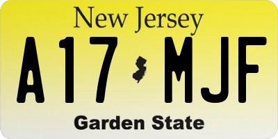 NJ license plate A17MJF
