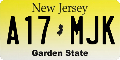 NJ license plate A17MJK