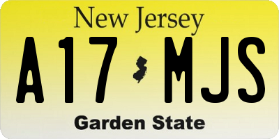 NJ license plate A17MJS