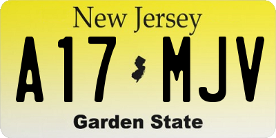 NJ license plate A17MJV
