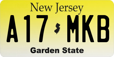 NJ license plate A17MKB