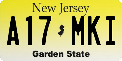 NJ license plate A17MKI