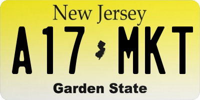 NJ license plate A17MKT