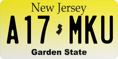 NJ license plate A17MKU