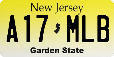 NJ license plate A17MLB