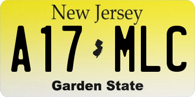 NJ license plate A17MLC