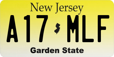 NJ license plate A17MLF