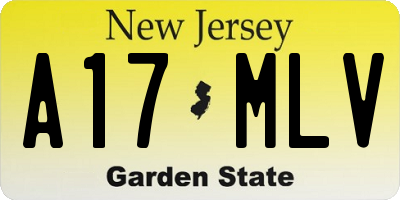 NJ license plate A17MLV