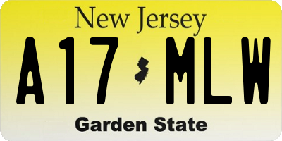 NJ license plate A17MLW