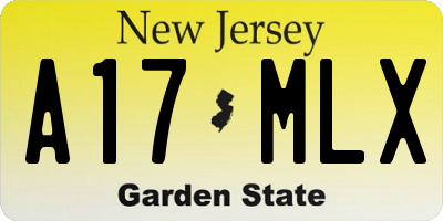 NJ license plate A17MLX