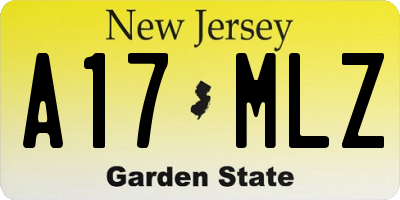 NJ license plate A17MLZ