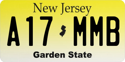 NJ license plate A17MMB