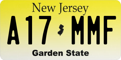 NJ license plate A17MMF