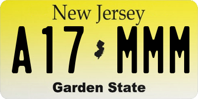 NJ license plate A17MMM