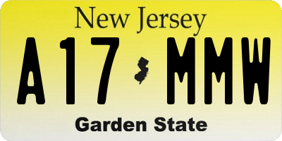 NJ license plate A17MMW