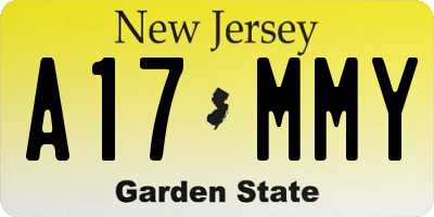 NJ license plate A17MMY