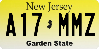 NJ license plate A17MMZ