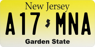 NJ license plate A17MNA