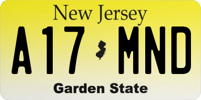 NJ license plate A17MND
