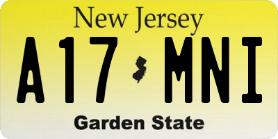 NJ license plate A17MNI