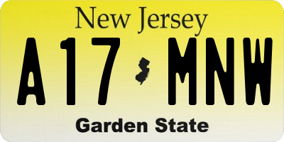 NJ license plate A17MNW