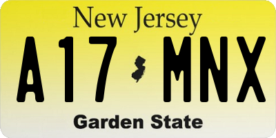 NJ license plate A17MNX