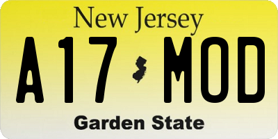 NJ license plate A17MOD