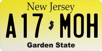 NJ license plate A17MOH