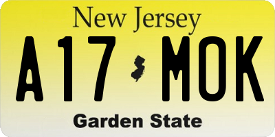 NJ license plate A17MOK