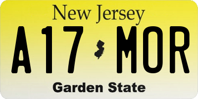 NJ license plate A17MOR