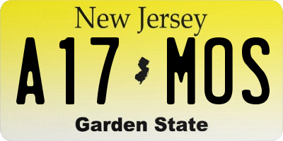 NJ license plate A17MOS