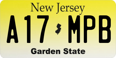 NJ license plate A17MPB