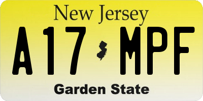 NJ license plate A17MPF
