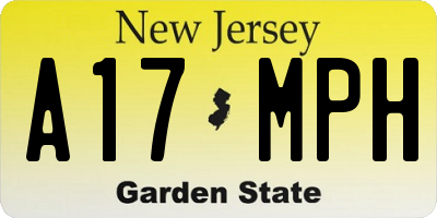 NJ license plate A17MPH