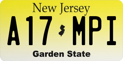 NJ license plate A17MPI