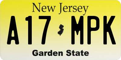NJ license plate A17MPK