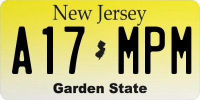 NJ license plate A17MPM