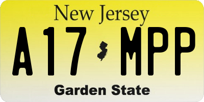 NJ license plate A17MPP