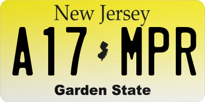 NJ license plate A17MPR