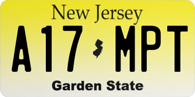 NJ license plate A17MPT
