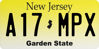 NJ license plate A17MPX