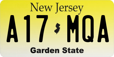 NJ license plate A17MQA