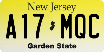 NJ license plate A17MQC