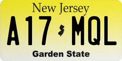NJ license plate A17MQL
