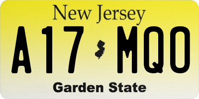 NJ license plate A17MQO