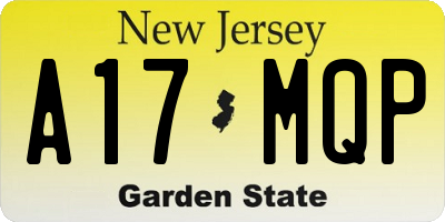 NJ license plate A17MQP
