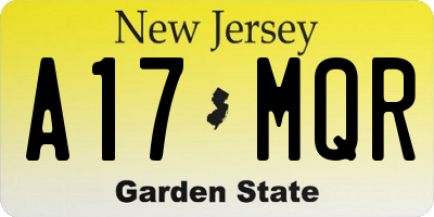 NJ license plate A17MQR