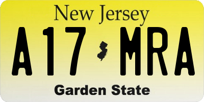 NJ license plate A17MRA