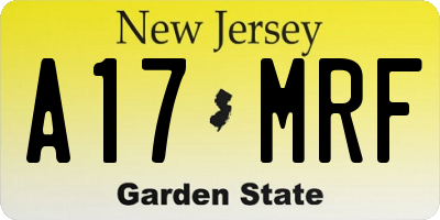 NJ license plate A17MRF